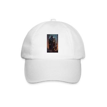 Medieval fantasy guarding father scene - Baseball Cap - white/white - Front