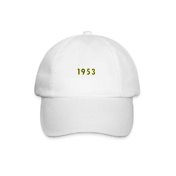 1953 Jahr Geburtstag - Baseballkappe - Weiß/Weiß - Vorne