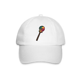 Lolli / Lutscher bunt - colorful lolli - Geschenk - Baseballkappe - Weiß/Weiß - Vorne