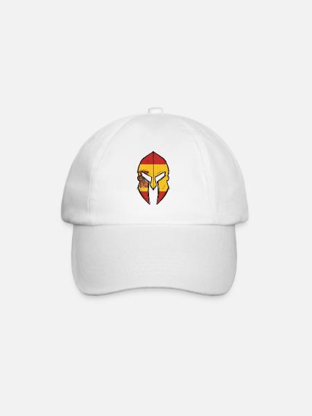 Drapeau de l’Espagne en casque spartiate - Casquette classique - blanc/blanc