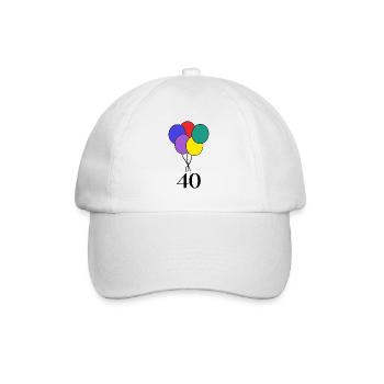 40. 40 YEARS. 40th ANNIVERSARY. BIRTHDAY 40 YEARS. - Baseball Cap - white/white - Front
