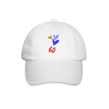 60. 60 ANS. 60e ANNIVERSAIRE. ANNIVERSAIRE 60 ANS. - Casquette classique - blanc/blanc - Devant