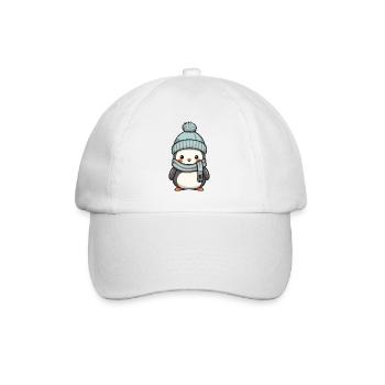 Penguin Winter Animal Cute Comic - Baseball Cap - white/white - Front