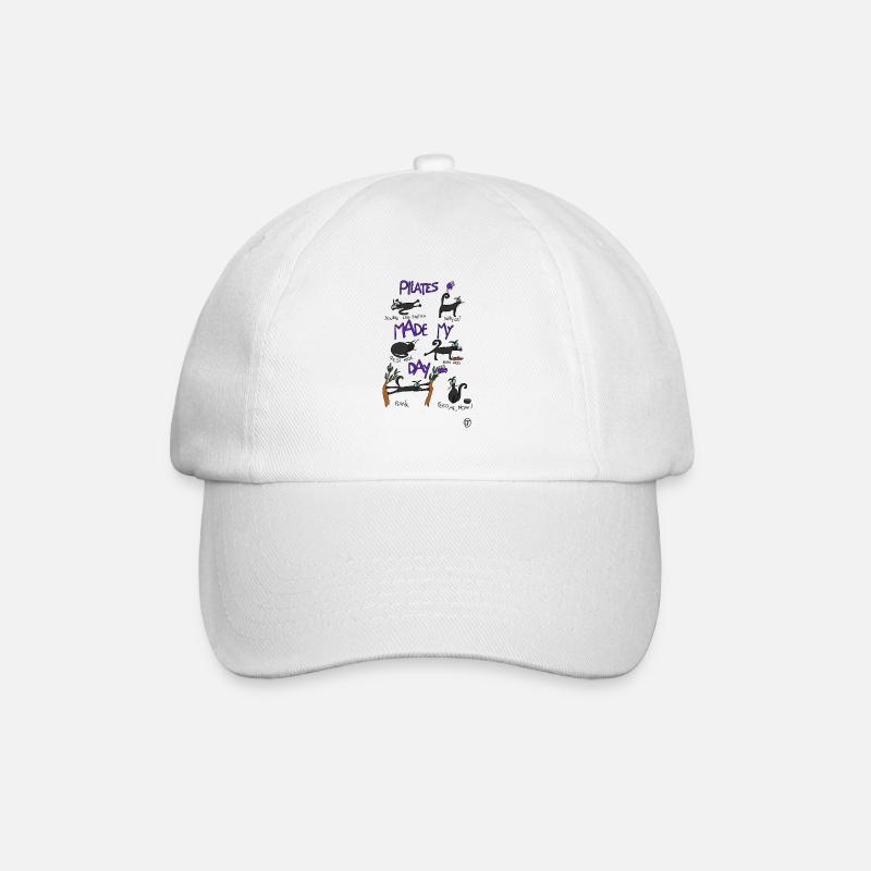 Squiti the black cat does Pilates - Baseball Cap - white/white