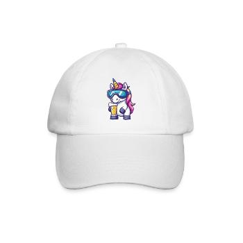 Unicorn après-ski beer - Baseball Cap - white/white - Front