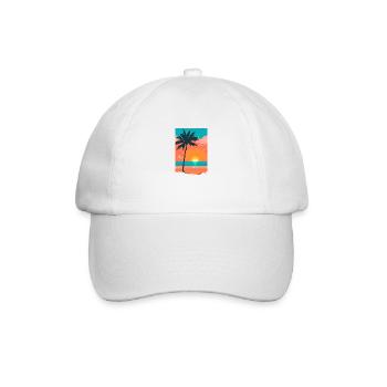 Retro Sunrise on the Beach - Baseball Cap - white/white - Front