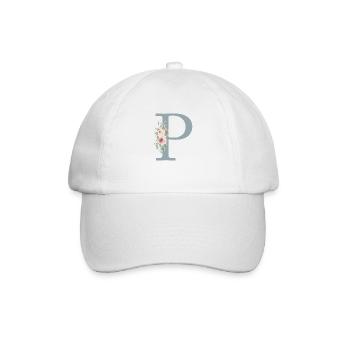 P| Monogramme | Eucalyptus Pastel Fleur Bleu - Casquette classique - blanc/blanc - Devant