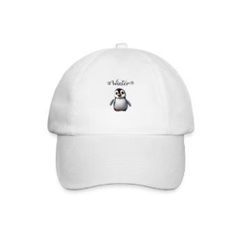 Süßer Baby Pinguin im Winter - Baseballkappe - Weiß/Weiß - Vorne