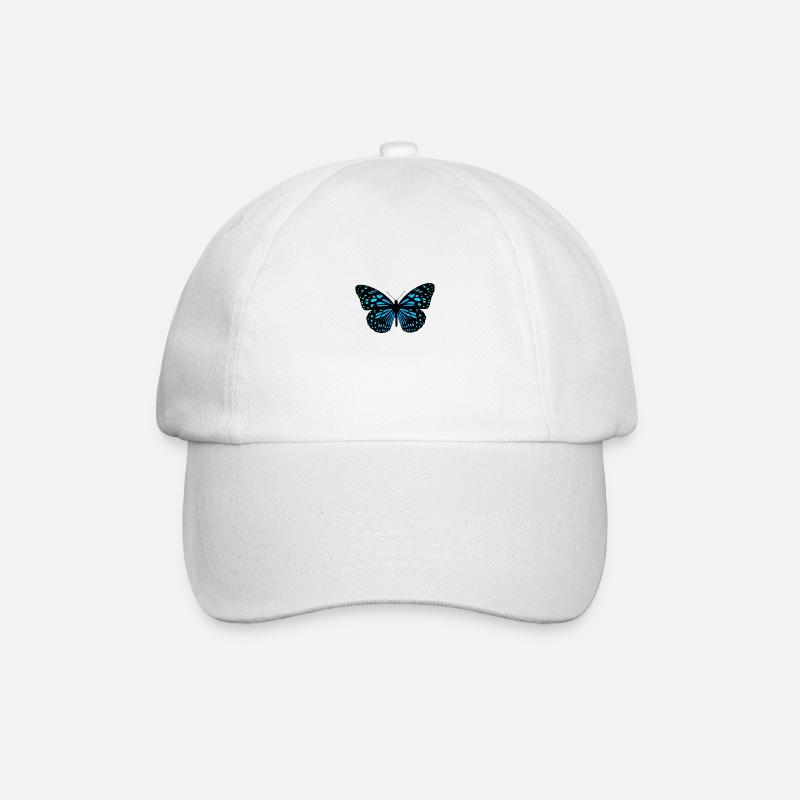Papillon bleu - Casquette classique - blanc/blanc