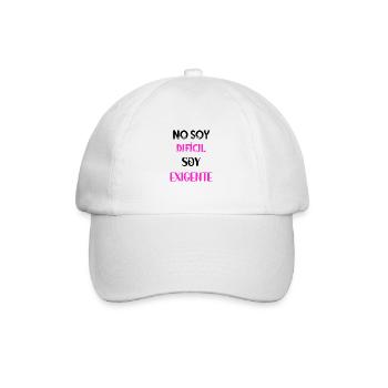 Je ne suis pas difficile je suis exigeante PNK BLK - Casquette classique - blanc/blanc - Devant