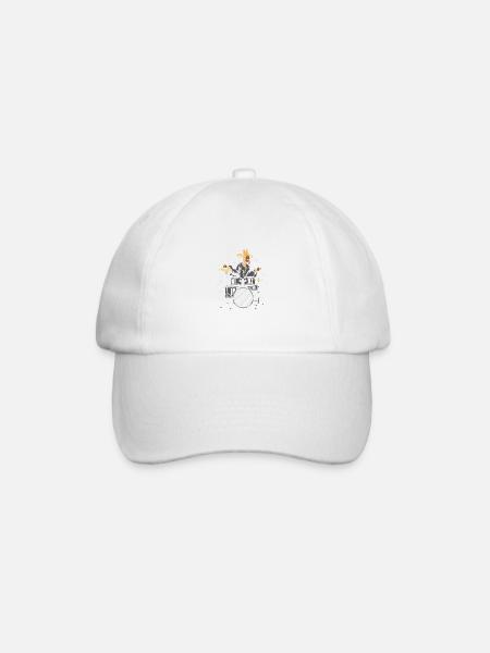Giraffe -Schlagzeuger Instrumentalist Geschenk - Baseballkappe - Weiß/Weiß
