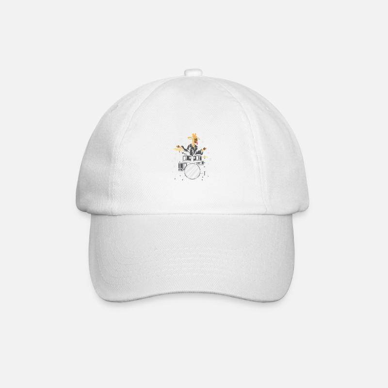 Giraffe -Schlagzeuger Instrumentalist Geschenk - Baseballkappe - Weiß/Weiß