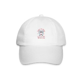Drôle de citation J’ai mes premières dents ver - Casquette classique - blanc/blanc - Devant