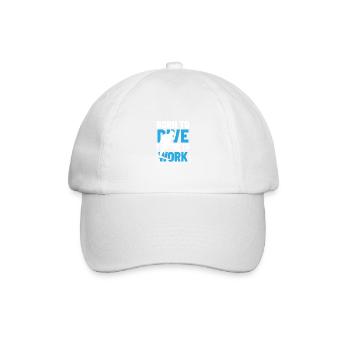 Vintage born to dive forced to work - Baseball Cap - white/white - Front