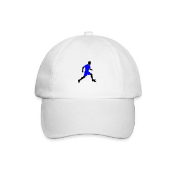 Fussballer Symbol Fussball Spieler Mann - Baseballkappe - Weiß/Weiß - Vorne
