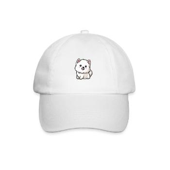 Samoyède chien bande dessinée bébé - Casquette classique - blanc/blanc - Devant