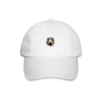 Rhinoceros Head Portrait Crown - Baseball Cap - white/white - Front