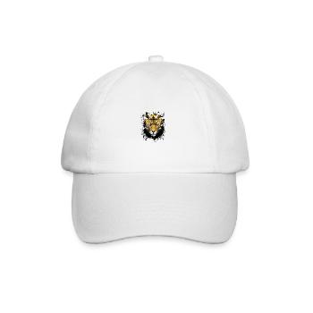 Couronne de portrait de tête de guépard - Casquette classique - blanc/blanc - Devant