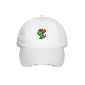 Green T-Rex Baby Dino Dinosaur Beanie Hat - Baseball Cap - white/white - Front