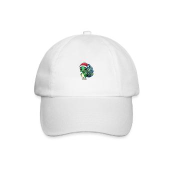 Pfau Vogel Weihnachten Niedlich - Baseballkappe - Weiß/Weiß - Vorne
