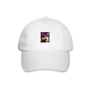 Portrait de chien husky - Casquette classique - blanc/blanc - Devant