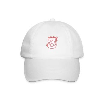 Number 3 - Baseball Cap - white/white - Front