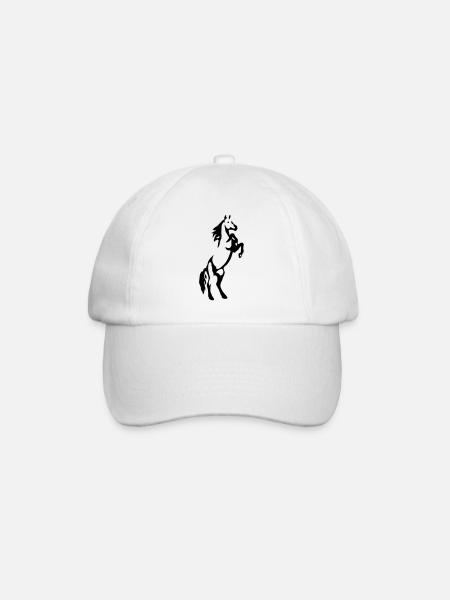 Steigender Hengst - Baseballkappe - Weiß/Weiß
