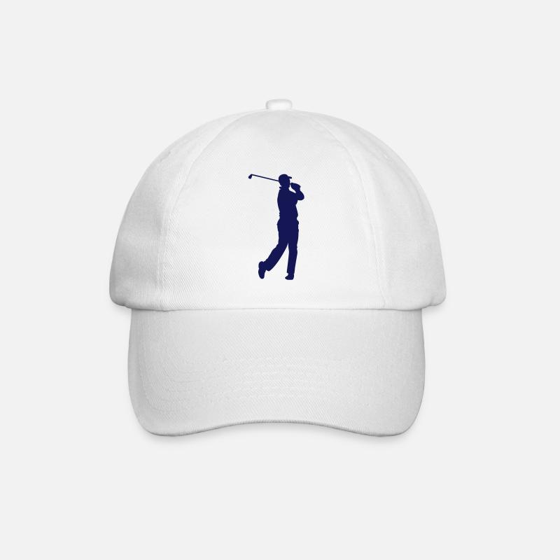 Golfer nach Abschlag - Baseballkappe - Weiß/Weiß