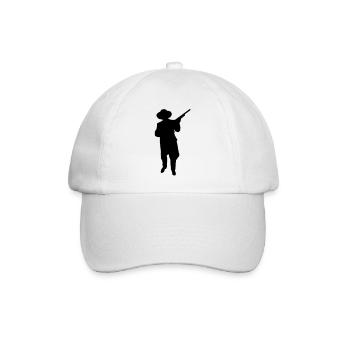 Man and Gun 2 (Vector) - Baseball Cap - white/white - Front