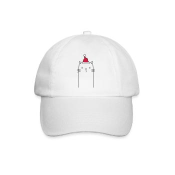 Katze Nikolaus Weihnachten Mütze Geschenkidee - Baseballkappe - Weiß/Weiß - Vorne