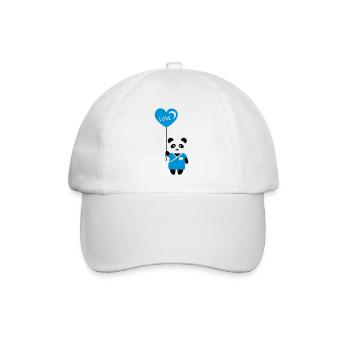 Pärchenshirt "Panda" Junge - Baseballkappe - Weiß/Weiß - Vorne