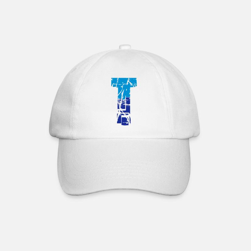 T Buchstabe - Baseballkappe - Weiß/Weiß