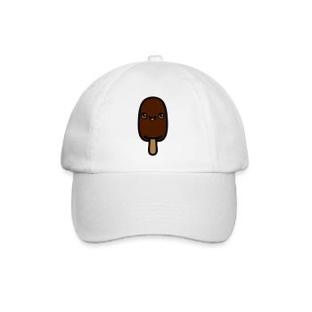ice cream chocolate stick kawaii cute kid yum - Baseball Cap - white/white - Front