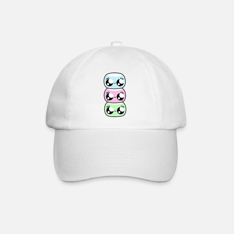 Kawaii Marshmallows - Baseballkappe - Weiß/Weiß