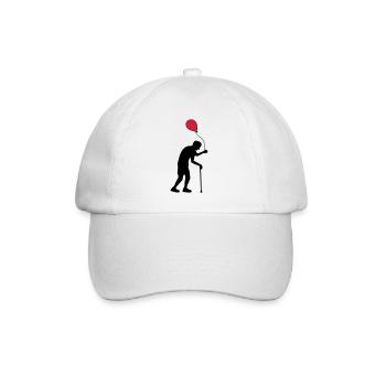 Grandpa with a balloon - Baseball Cap - white/white - Front