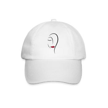 Line Art Face - Baseball Cap - white/white - Front