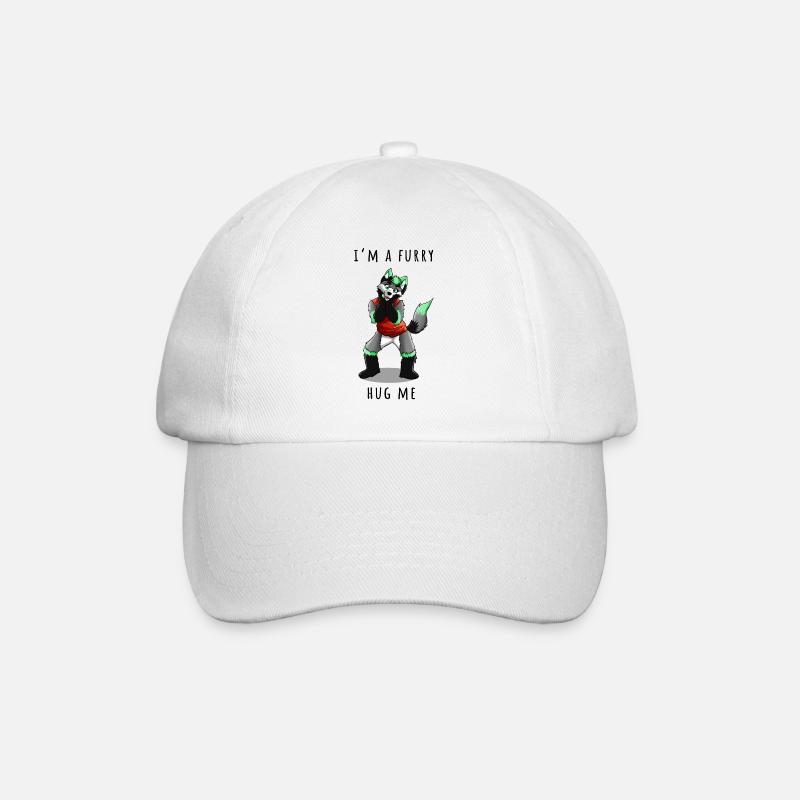 Furry Cuddle Cosplay Crush Love Fox Wolf Gift - Baseball Cap - white/white