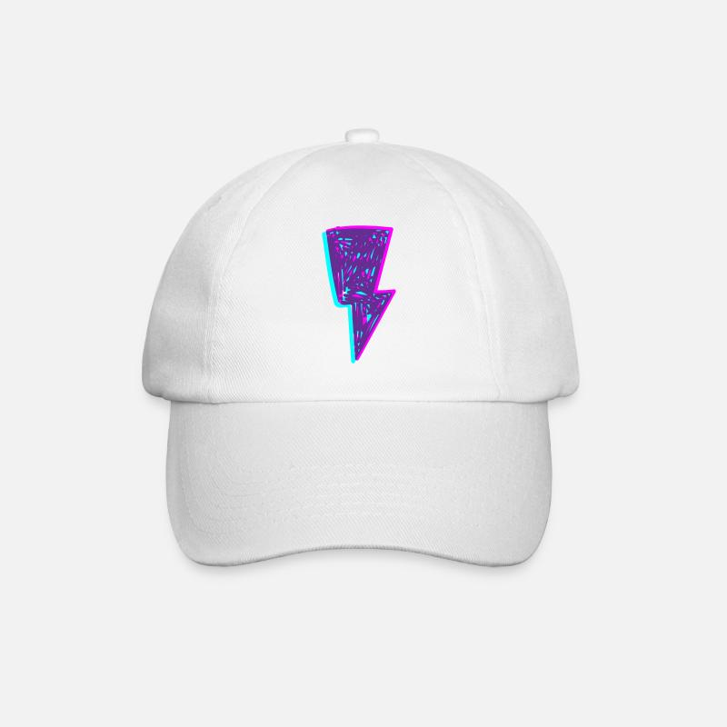 Psychedelischer Neonstrahl - Baseballkappe - Weiß/Weiß