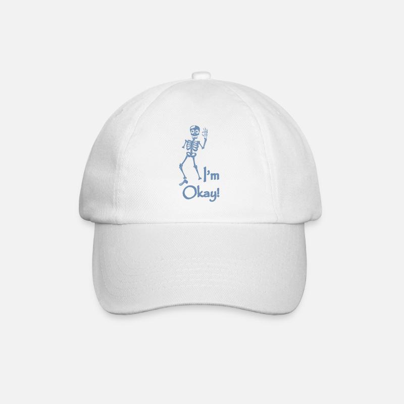 Skelett Kostüm Ich bin Okay - Baseballkappe - Weiß/Weiß