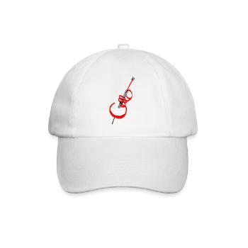 Lettrage violoncelle rouge - Casquette classique - blanc/blanc - Devant