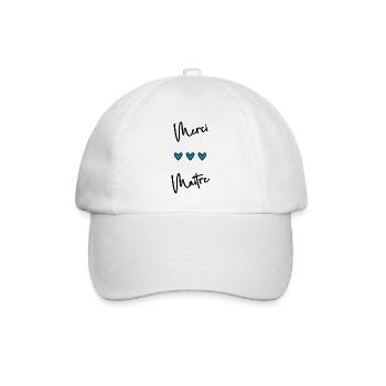 MERCI. THANKS. THANK YOU. ANNIVERSAIRE. NAISSANCE. - Casquette classique - blanc/blanc - Devant