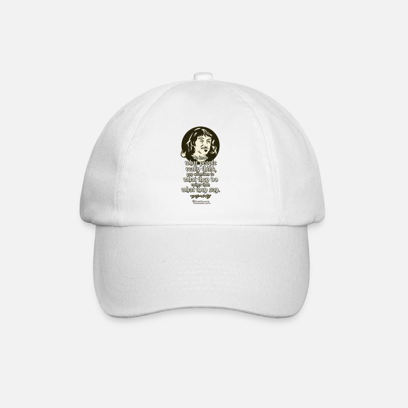 Descartes Quote What People Do and Think - Baseball Cap - white/white
