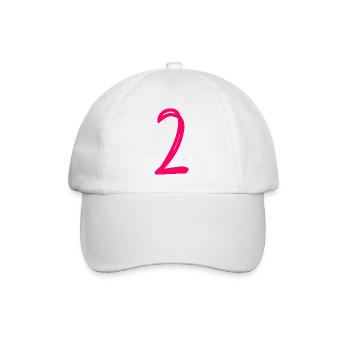2 JAHRE. 2. JUBILÄUM. GEBURTSTAG 2 JAHRE. 2 - Baseballkappe - Weiß/Weiß - Vorne