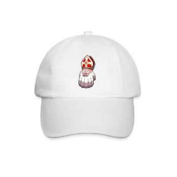 St. Nikolaus Gesicht - Baseballkappe - Weiß/Weiß - Vorne