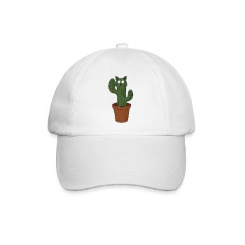 Chat comme cactus dans un pot de fleurs - Casquette classique - blanc/blanc - Devant