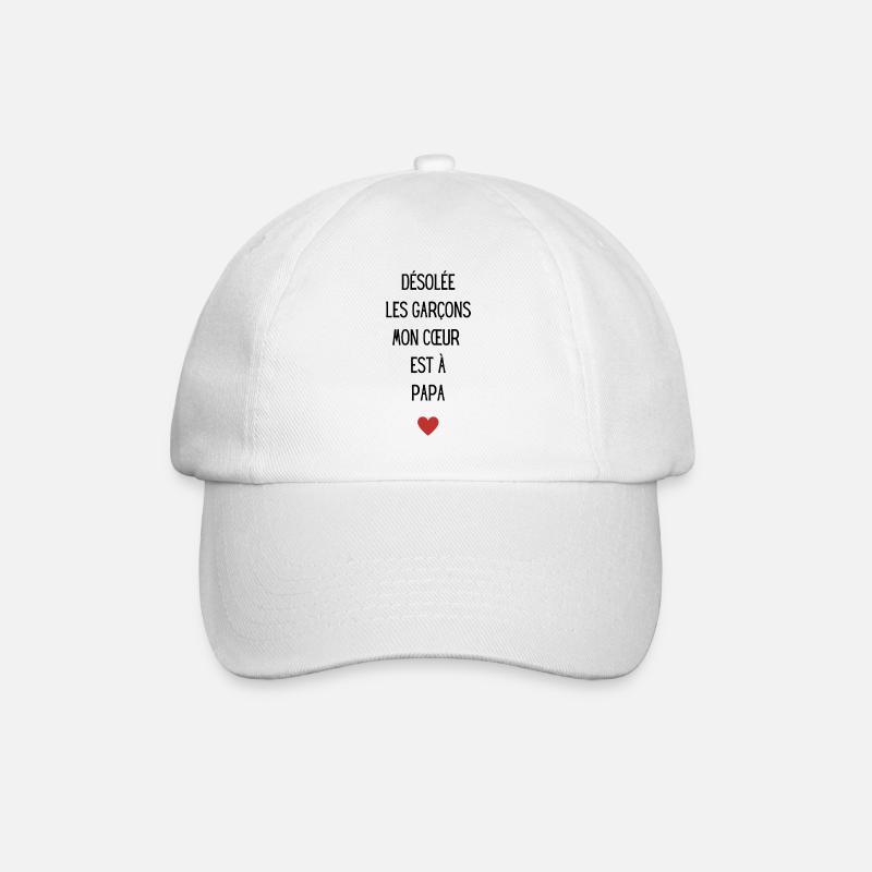 Désolée les garçons mon cœur est à papa - Casquette classique - blanc/blanc