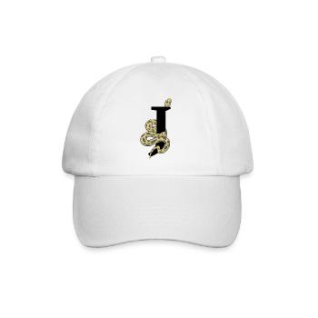 Letter j snake - Baseball Cap - white/white - Front