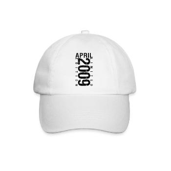 Birthday April 2009 April born in April 2009 - Baseball Cap - white/white - Front