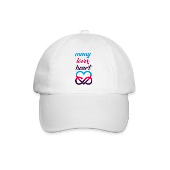 MANY LOVES HEART Polyamorie Liebe Herz - Baseballkappe - Weiß/Weiß - Vorne