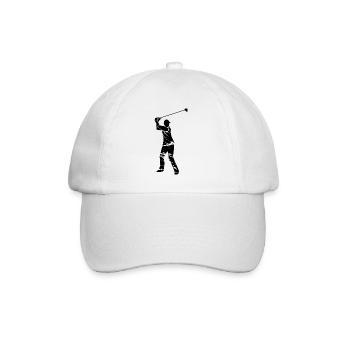 Golf Golfer Silhouette - White Grunge Design - Baseball Cap - white/white - Front